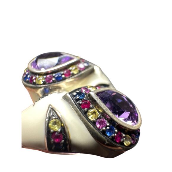 Effy (BH) Sterling Silver Multi-Gem & Enamel Statement Ring - Picture 9 of 11